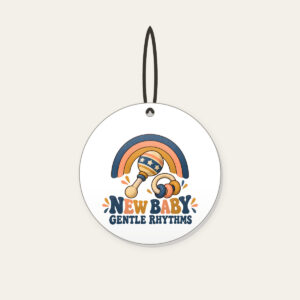 NEW BABY GENTLE RHYTHMS Ceramic Ornament in white