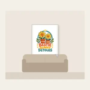 BESTIE SUNNY DETOURS Fleece Blanket in white
