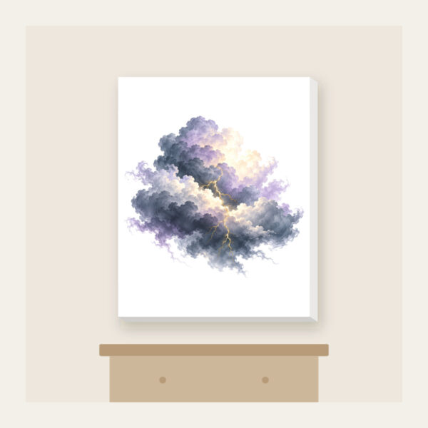 Product image Storm Clouds with Gold Lightning Canvas Print