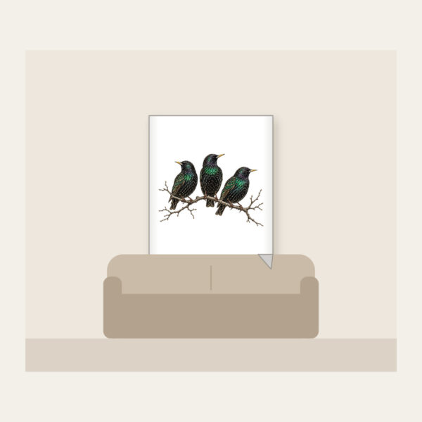 Product image Three Starlings on a Bare Branch Fleece Blanket