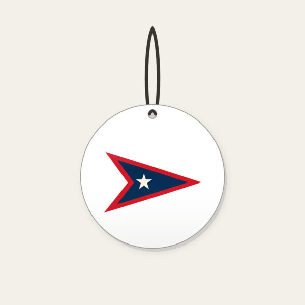 Product image Navy Pennant with Cream Star Ceramic Ornament