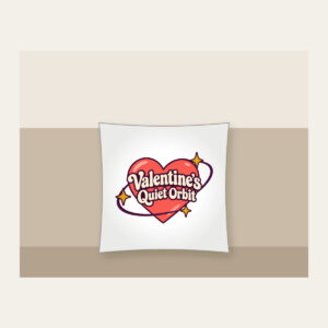 Valentine's Quiet Orbit Pillow in white