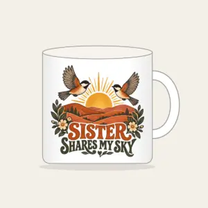 SISTER SHARES MY SKY Mug in white