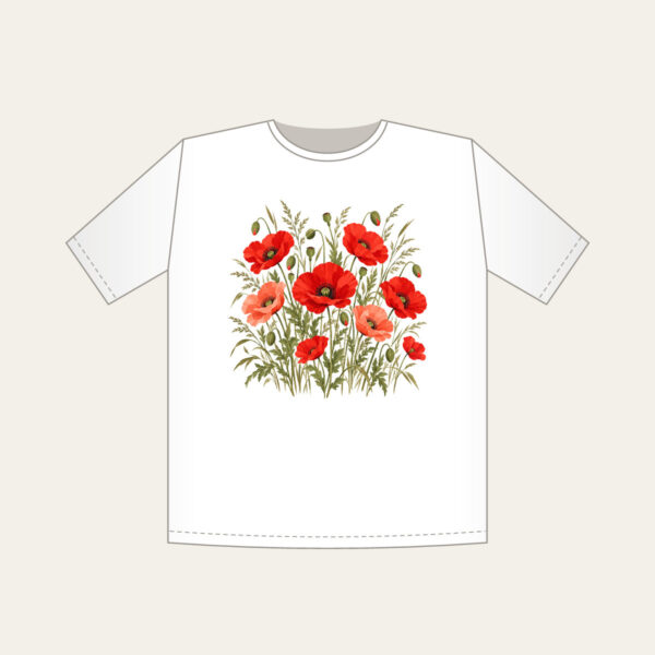 Product image Poppies and Tall Grasses on Cream T-Shirt