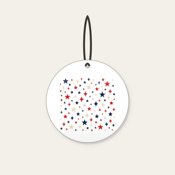 Product image Small Stars and Diamonds Repeat in Navy Ceramic Ornament