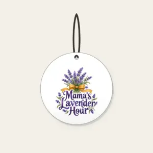 Mama's Lavender Hour Ceramic Ornament in white