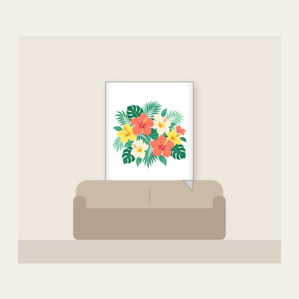 Product image Hibiscus and Palm Sorbet Colors Fleece Blanket