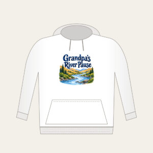 Grandpa's River Pause Hoodie in white