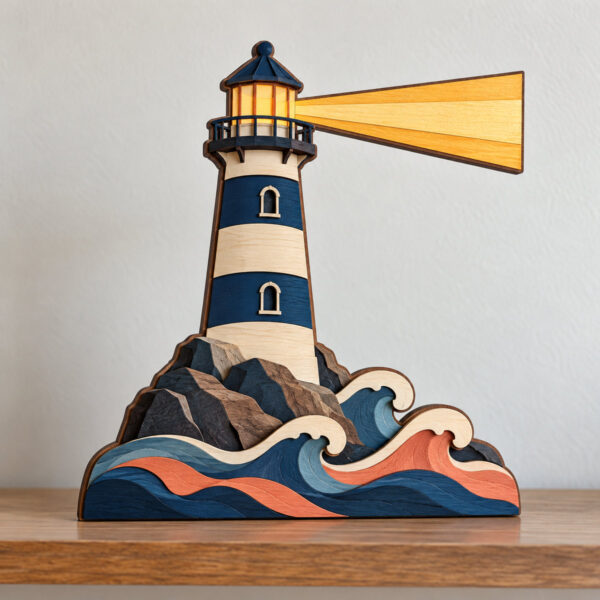 Product image Four-Layer Lighthouse Wood Sign