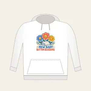 NEW BABY BUTTON BLOSSOMS Hoodie in white