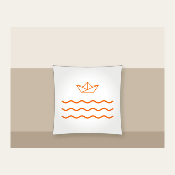 Product image Paper Boat on Ripples Pillow