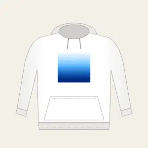 White to Sky Blue to Navy Gradient Hoodie in white: A gradient from white through sky blue to navy.