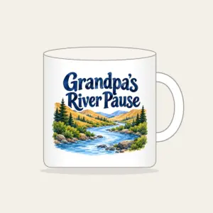 Grandpa's River Pause Mug in white