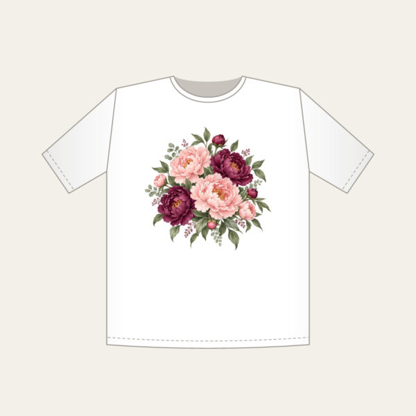 Product image Blush and Plum Peony Clusters T-Shirt
