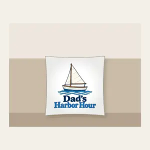 Dad's Harbor Hour Pillow in white
