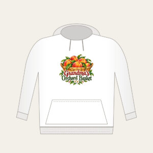 Grandma's Orchard Basket Hoodie in white