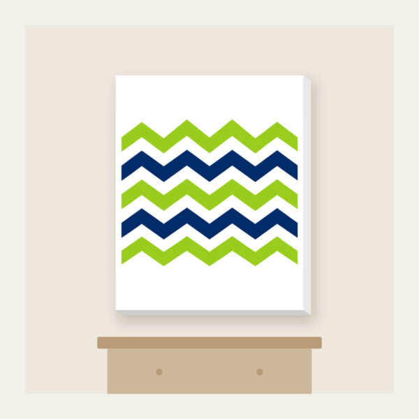 Product image Lime and Navy Zigzag Bands Canvas Print