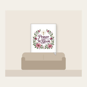Prayer In Bloom Fleece Blanket in white