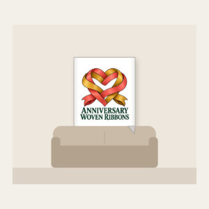 ANNIVERSARY WOVEN RIBBONS Fleece Blanket in white