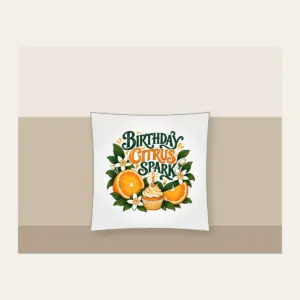 BIRTHDAY CITRUS SPARK Pillow in white