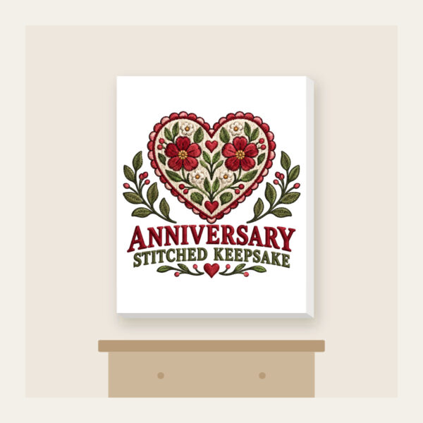 Product image Anniversary Stitched Keepsake Canvas Print