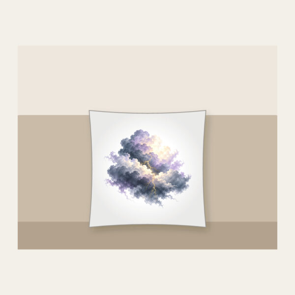 Product image Storm Clouds with Gold Lightning Pillow
