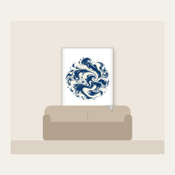 Product image Indigo Marbling Like a Receding Tide Fleece Blanket