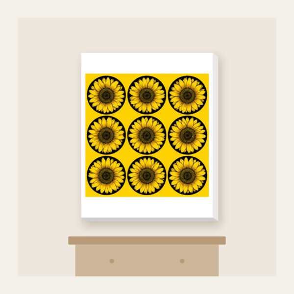 Product image Nine Sunflowers in a Yellow Grid Canvas Print