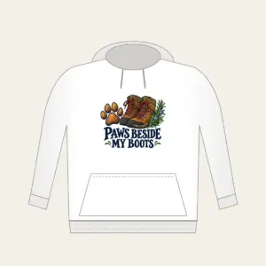 PAWS BESIDE MY BOOTS Hoodie in white