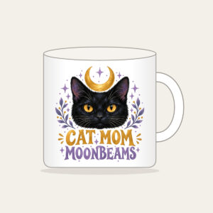 CAT MOM MOONBEAMS Mug in white