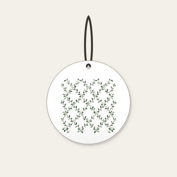 Product image Forest Green Trellis with Tiny Leaves Ceramic Ornament