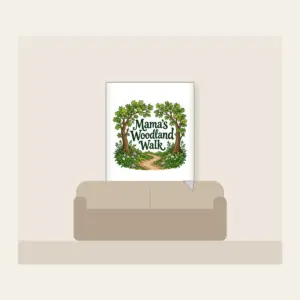 Mama's Woodland Walk Fleece Blanket in white