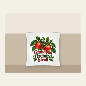 Grandpa's Orchard Stroll Pillow in white