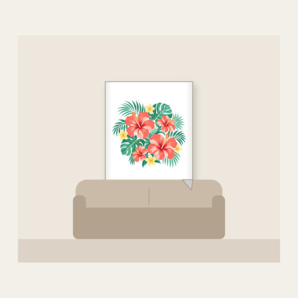 Product image Coral Hibiscus Palm Sorbet Pattern Fleece Blanket