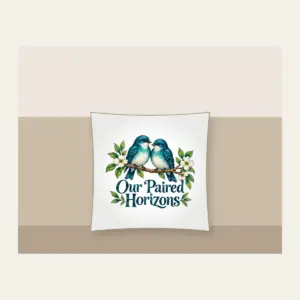 Our Paired Horizons Pillow in white