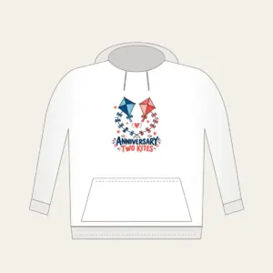ANNIVERSARY TWO KITES Hoodie in white