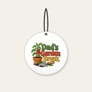 Dad's Garden Break Ceramic Ornament in white