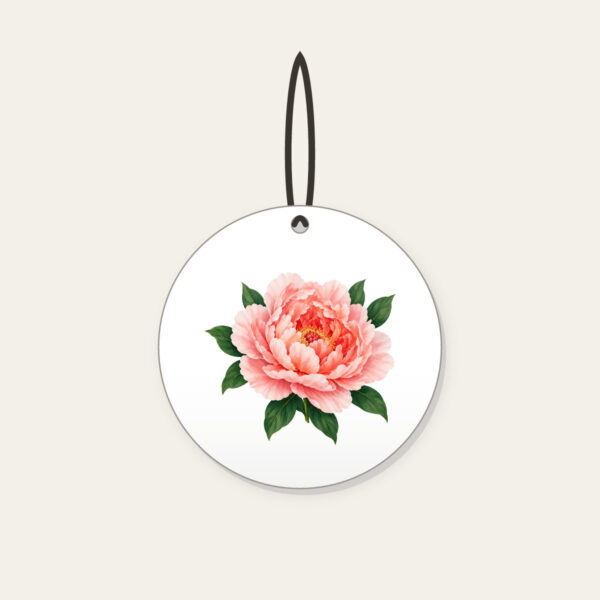 Product image Full-Blown Peony with Green Leaves Ceramic Ornament