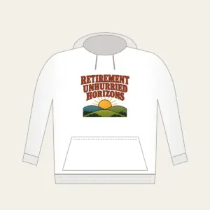 RETIREMENT UNHURRIED HORIZONS Hoodie in white