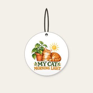 MY CAT MORNING LIGHT Ceramic Ornament in white