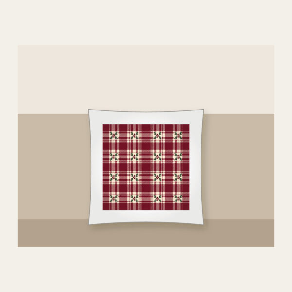 Product image Burgundy Tartan with Leaf Sprigs Pillow