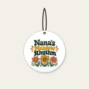 Nana's Meadow Rhythm Ceramic Ornament in white