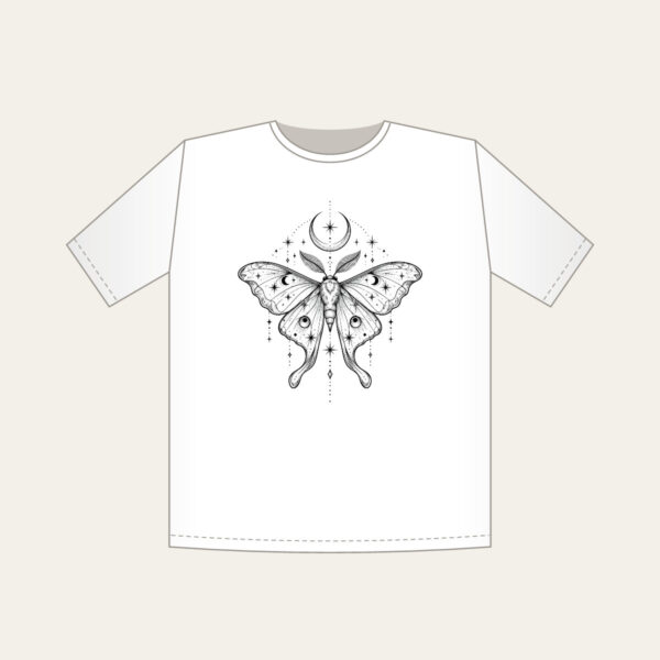 Product image Moth, Stars and Crescent Moon Linework T-Shirt
