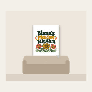 Nana's Meadow Rhythm Fleece Blanket in white