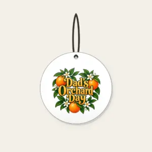 Dad's Orchard Day Ceramic Ornament in white