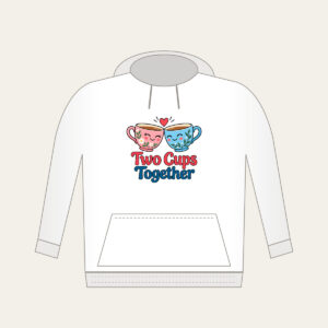 Two Cups Together Hoodie in white