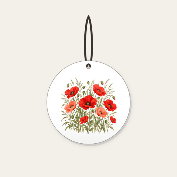 Product image Poppies and Tall Grasses on Cream Ceramic Ornament