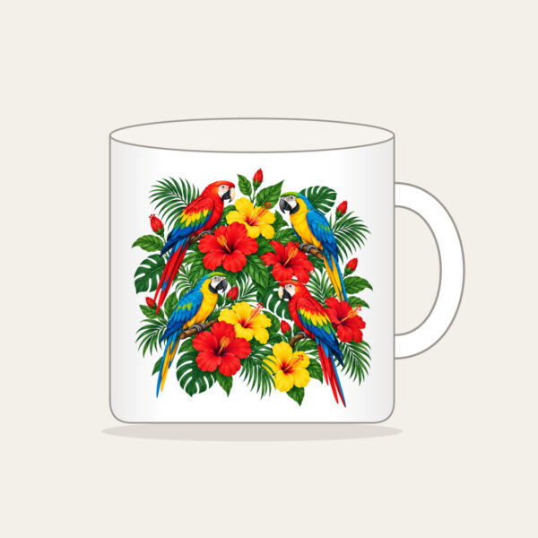 Product image Parrots Among Red Hibiscus Mug
