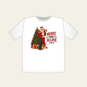 Merry And In Love T-Shirt in white