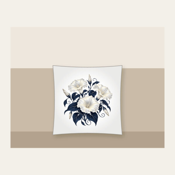 Product image Night-Blooming Moonflowers over Navy Pillow